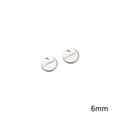 Set of 6mm round stainless steel tags with S steel engraving for jewelry making - Extension Chain Pendant 6mm Steel Color (10 pcs/Pack)