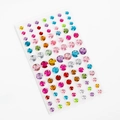 Autocollants de diamants en cristal 3D multicolores pour maquillage et artisanat - Ronds de Tailles Mixtes