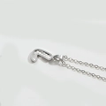Minimalist silver chain necklace featuring a textured letter J pendant for women - Letter L / Silver