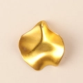 Irregular wavy golden metal petal earring charm with textured matte finish and hanging hole - 10Pcs Large / Gold