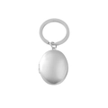 Polished silver stainless steel oval locket keychain for custom engraving projects - Keychain - Silver Oval 23*30MM / Glossy