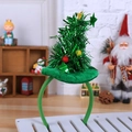 Christmas tree headband with green tinsel and colorful baubles for holiday parties - Green High-end Christmas Tree