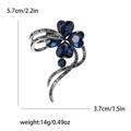 Détails de la broche cœur bleu avec dimensions de 5,7 cm par 3,7 cm et poids - Bleu