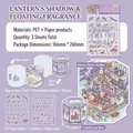 3D Chinese style DIY scenery sticker set with PET stickers and landscape cardboard - Lantern Fragrance