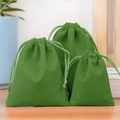 Grass green velvet drawstring jewelry pouches set in small medium and large sizes - 8*10cm / Fruit Green
