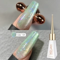 Holographic light green cat eye gel polish in shade 12 for professional nail art - Summer Ice Cat Eye 12