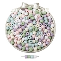 Pastel acrylic cylinder beads in pink, purple, and green for DIY jewelry making - Light Mixed Colors