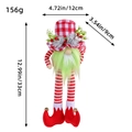 Kerstkabouter met groene baard, rode ruitjesmuts en lange benen, 33cm grootte variant - Kerstmis Lange Benen Kabouter