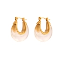 Pendientes de aro en forma de U minimalistas en metal dorado y acrílico traslúcido - Transparente