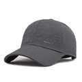 Dark grey breathable mesh baseball cap for sun protection featuring a sport logo detail - Adjustable / Dark Gray
