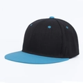 Klassische Hip-Hop-Basecap mit flachem Schirm in Schwarz mit himmelblauem Kontrast - Schwarz & Himmelblau