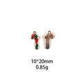 Detail van zuurstok hanger in rood en groen emaille met afmeting van 10x20mm - Zuurstok-10*20mm