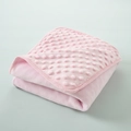 Pink soft dot minky baby blanket with sensory 3D texture for newborn soothing - Pink