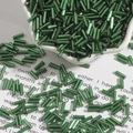 Green glass tube bugle beads for DIY jewelry making and handmade sewing materials - Diameter approx 2mm x Length approx 7mm 15g/Pack Approx 300 Pieces / Dark Green