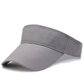 Athletic grey sun visor cap in durable twill cotton fabric for outdoor sports and running - Gray