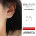 S999 sterling silver flower ear hook earrings for women featuring small hollow cat style design - Hollow Flower