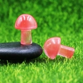 Pink quartz mini mushroom figurines for garden decor and DIY craft projects - Watermelon Red (Synthetic)