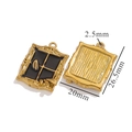 Vintage gold window pendant with black enamel finish and clear size dimensions - Window Frame Style Pendant (Z2360GB) / Black