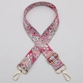 Adjustable 38mm wide canvas bag strap with colorful mandala patterns and gold hardware - Style 647 Gold Hook