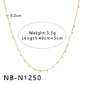 Collier multicouche en acier inoxydable doré à perles pour femme avec extension de 5 cm - Style de Chaîne à Perles (NB-N1250)