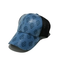 Detail of blue sequin wave pattern on baseball cap with breathable black mesh back - Wave Pattern Blue (A)