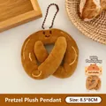 Plush pretzel bag pendant with cute smile and brown chain, measures 8.5x8cm - Charm / 4# Pretzel Doll Keychain