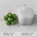 3D cactus silicone mold for candle making with dimensions 8x7.8x5.5cm and finished wax model - Succulent H-0571