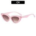 Occhiali da sole cat-eye rosa traslucido con lenti marroni sfumate modello C4 - Montatura Rosa Lenti Sfumate Tè