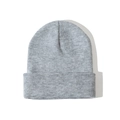 Klassieke lichtgrijze geribbelde gebreide muts voor de winter, warme minimalistische beanie - Eén maat / Licht Heather Grijs
