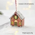 Lighted wooden gingerbread house ornament with LED warm glow for Christmas decor - Glowing Small House A