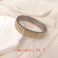 Two-tone gold and silver stainless steel stretch bracelet with 60mm diameter - J009-1 Two-tone Vertical