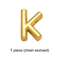 Polished gold-plated initial K pendant for DIY jewelry, 1 piece excluding chain - Letter K