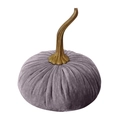 Zucca decorativa in velluto viola con elegante gambo dorato per decorazioni festive - 7cm / Grigio chiaro