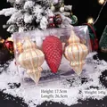 Set di tre palline di Natale festive in oro e rosso per decorazioni per l'albero - Set Lanterna Pigna Oro e Rosso-3 pezzi