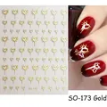 Retro gold liquid lily heart nail stickers SO-173 with dripping heart patterns - SO-173 Dripping Heart / Gold