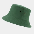 Classic dark green cotton bucket hat with metal eyelets and reinforced stitched brim - M (56-58cm) / Dark Green
