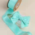 Ruban plissé vert menthe en rouleau et nœud fait main pour accessoires cheveux - 2,5 CM (10 Yards/Rouleau) / Vert Vérone