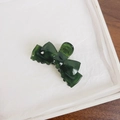 Elegant dark green bow-shaped acetate hair claw clip for women in retro style - 7.6CM / Dark Green