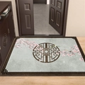 New Chinese style entryway rug with cherry blossom and geometric bird pattern - 50x80cm / New Chinese Entryway Style 004 (Sakura Bird)