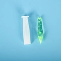 3D resin pendulum silicone mold with translucent pillar and green crystal sample - Mirror 3D Pendulum Mold-05