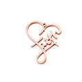 Elegant rose gold Faith word pendant necklace accessory in heart-shaped artistic font - Rose Gold