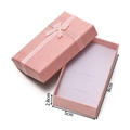 Pink paper jewelry gift box with ribbon bow and sponge liner measuring 8x5x2.8cm - Pink Jewelry Set Box 1 (5x8x2.8cm)