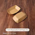 50 pack disposable kraft paper food trays, boat-shaped 18x12.5x3cm for snacks - 7 Inch Kraft Paper Boat (50 Pcs/Pack) 18*12.5cm