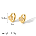 18K gold-plated stainless steel star earrings with cubic zirconia, 18mm star design - Star Style (TE6799)
