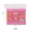 Cotton fioc rosa a doppia testa a spirale, confezione da 100 pezzi richiudibile - Rosa
