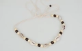 Handmade woven rope belt with shell and wooden beads in vintage style for accessories - 56-58cm / Shell and Wood Bead Woven Ethnic Style Necklace (AB40)
