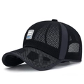 Berretto da baseball in mesh nero con tessuto a nido d'ape traspirante e patch riflettente - Nero