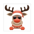Weihnachts-Lichtschalteraufkleber mit Rentier, Sonnenbrille und rotem Sternenschal-Motiv - 02-Sonnenbrille Rentier (14.5*15cm)