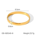 Sleek minimalist gold stainless steel bangle bracelet with a high-polished finish - Bright Gold/Minimalist Ring/8mm