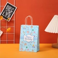 Light blue Happy Birthday paper gift bag with festive cake and balloon patterns - 604-2 Blue Birthday Party-Happy Birthday